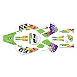 Kalair GFX Graphics Kit for Kawasaki KX65 (1999-2024) Throwback Series Green 9 Mil - Easy Go - Dirt Pit Bike Motorcycle Stickers, Dirtbike Racing Automotive Decal Motocross Accessories no-Plastics