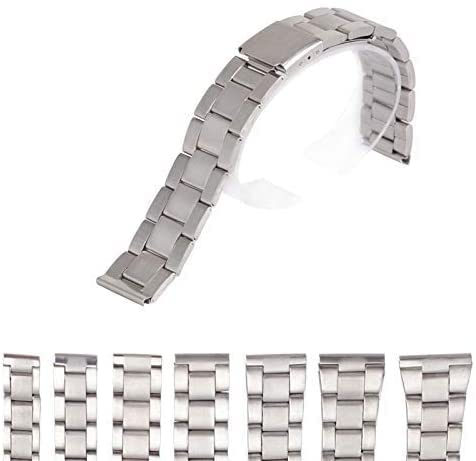 Correa de repuesto de acero inoxidable plateado para pulseras de reloj de 20mm y 22mm 2