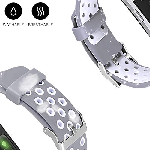 Neuvikter Pulseira esportiva de silicone ajustável de substituição de duas cores com orifício respir