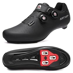 Zapatillas de Ciclismo para Hombre Zapatillas de B...: Diseño único: atractivo diseño exterior de zapatos Artvep Cycling, diseño de doble botón, el diseño de arco resistente lo hace perfecto para la forma del pie. Mantenga la postura correcta al montar, evite lesiones en los tobillos y las rodillas, cont...