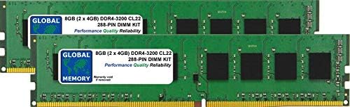 8GB (2 x 4GB) DDR4 3200MHz PC4-25600 288-PIN DIMM Memory RAM Kit for Desktops/Motherboards