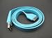 Produktbild Coverface Premium USB 2.0 Datenkabel Neon Blau Flexibles Flachbandkabel Ladekabel Apple iPhone iPad iPod