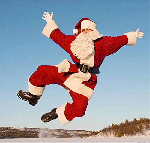 XINNA Kerstman kostuum mannen kerst luxe fluwelen volwassen kerstpak - Afbeelding 7