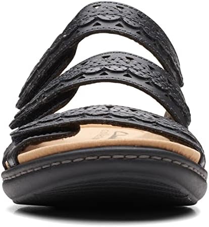 Clarks Collection Women's Laurieann Cove flats-sandals, Black Leather, 9 Medium US | Image 2