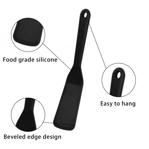 2 Pieces Silicone Spatula, Silicone Spatula Turner, Heat Resistant Flexible Pancake Spatula, for Fish, Eggs, Pancakes, Pizza, Steak, Omelette, Crepes - Image 4