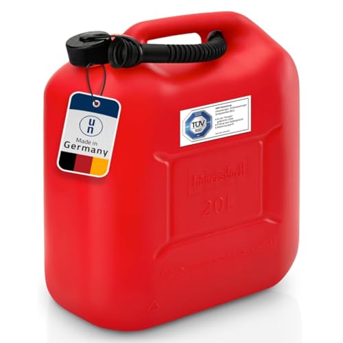 hünersdorff Kraftstoff-Kanister 813530 STANDARD für 20l für Benzin Diesel und andere Gefahrgüter UN-Zulassung made in Germany TÜV-geprüfter Produktion rot