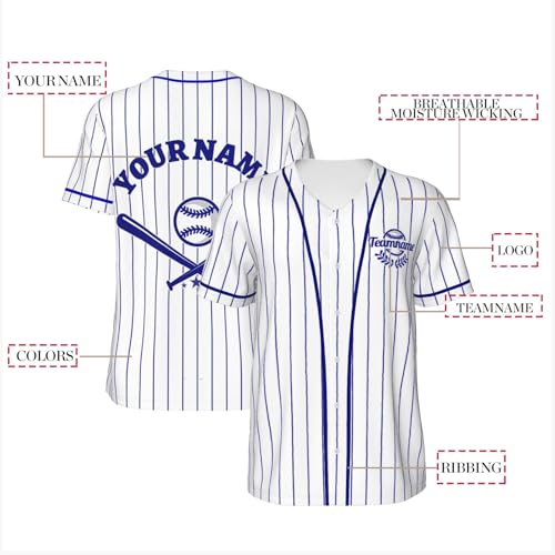 Camiseta de béisbol personalizada con nombre y número para jóvenes, hombres y mujeres miniatura 2