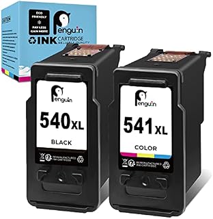 Penguin PG-540XL CL-541XL Replacement for Canon Remanufactured Printer Ink 540 XL 541 XL for Pixma MX475 MG2100 MG2150 MG3100 MG3150 MG3200 MG3600 MG3650 MG4100 MX395 TS5151 (1 Black,1 Colour) 2 Pack