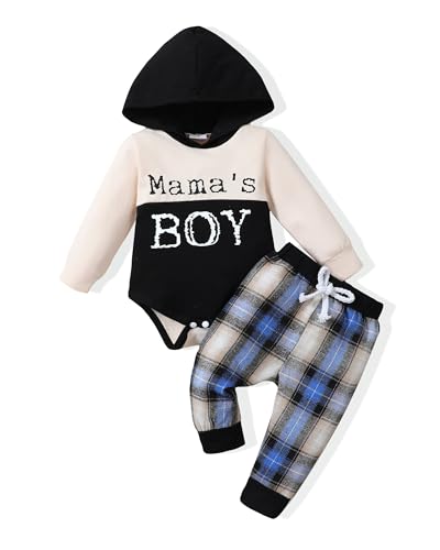 Image of Renotemy Newborn Baby Boy Clothes Infant Boy Outfits Baby Hoodie Romper Fall Winter 0 3 6 9 12 18 Months Baby Clothes for Boy