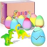 AYESY Dinosaurio Eclosionando Huevos Arcoíris, 6 Piezas Huevo de Dinosaurio Juguete para incubar en Agua, Caja Sorpresa para Eclosión Mágica para Niños Niñas Regalos para Cumpleaños Pascua de 3 4 5 6