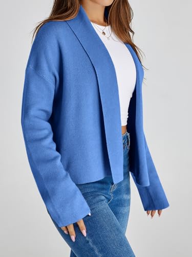 Image of Saodimallsu Womens Cropped Cardigan Open Front Shawl 2026 Fall Trendy Long Sleeve Sweater Jacket