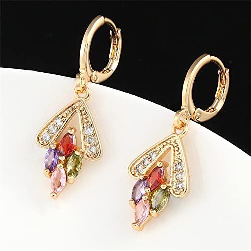 Jewelry Crystal Geometry Pendant Hanging Ear Cuff Hoops Decorations for Women Earrings
