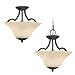 Sea Gull Lighting 77375-839 Two Light Semi-Flush Convertible Pendant, Blacksmith