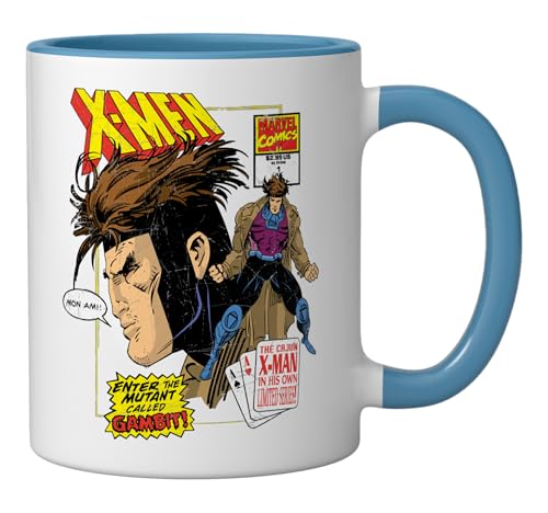 Taza de cerámica Marvel X-Men Gambit 11 oz azul/blanco miniatura 2