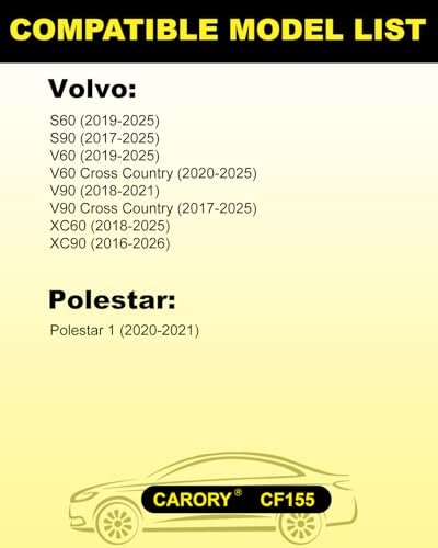 Image of CARORY Cabin Air Filter w /Activated Carbon for Volvo XC60 (2018-2025), XC90 (2016-2026), S60, S90, V60, V90, V60 /V90 CC, Polestar 1; OE#31434971, 31407748, 31404469, 31407747, CF12155, CUK34003, CF155