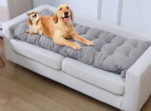 ping bu Extra großes Hundebett, beruhigende Haustier-Matratze, waschbar, Anti-Angst, große Hundematratze, Kissen, Haustierbetten für mittelgroße und große Hunde (Schwarz, 100 x 50 cm)