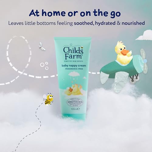 Childs Farm Baby Nappy Cream, Fragrance Free | Soothing, Moisturising & Hydrating | Suitable for Newborns with Dry, Sensitive & Eczema-prone Skin, 100ml (Pack of 2)