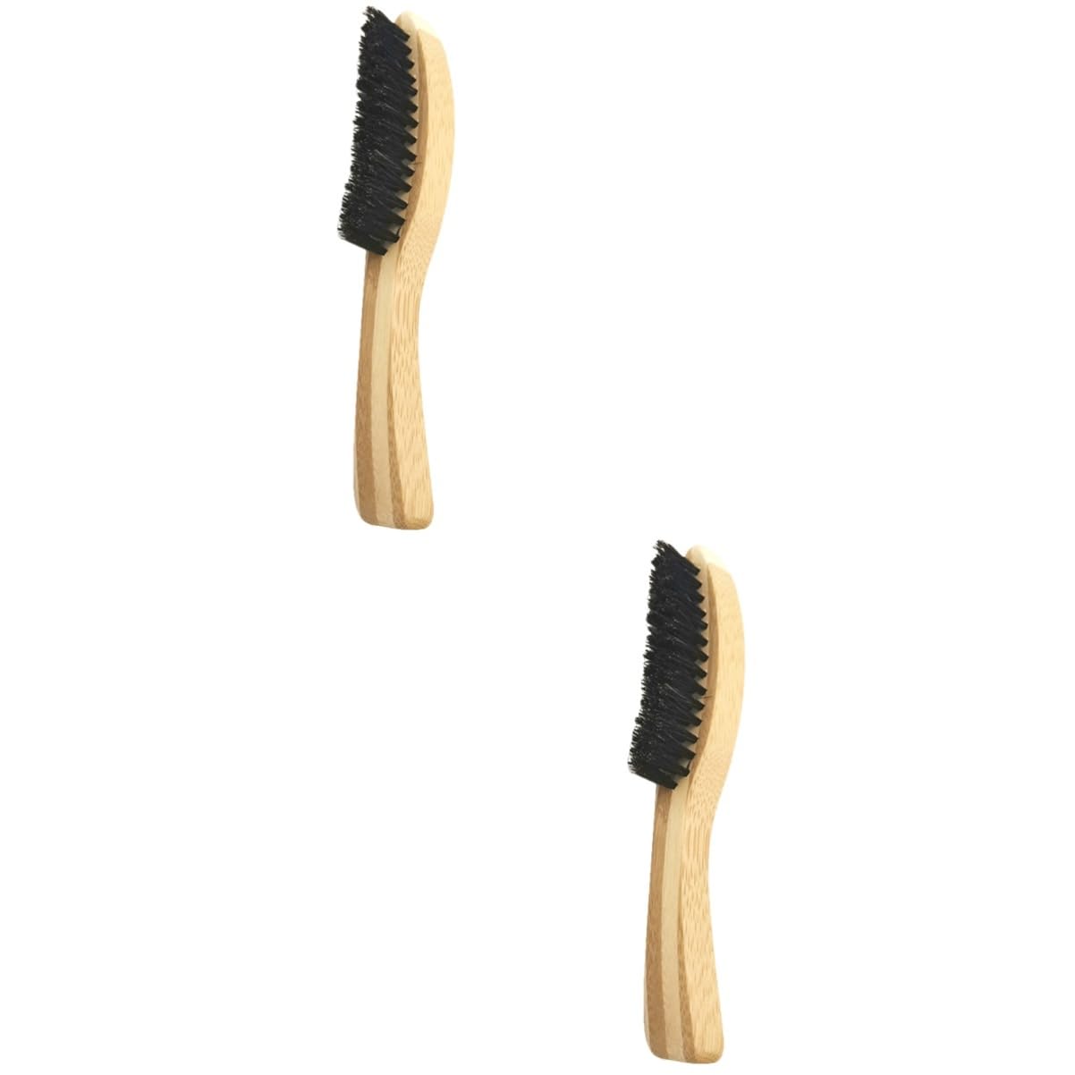 NULYLU 2pcs Long Handle Wooden Beard Brush Beard Care Accessory Solid Wood Brush Practical for Home Barber Shop Salon