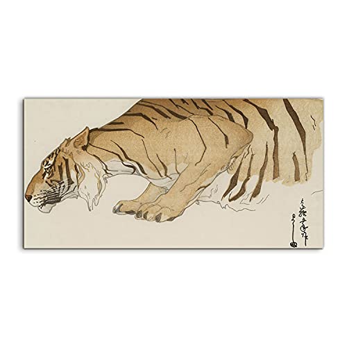 Image acrylique tigre du Japon art mural moderne 120x60cm pour habiller les murs du salon