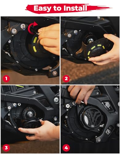 Image of KEMIMOTO Engine Case Saver Cover CNC Aluminum Compatible with Surron Light Bee X /S /L1E Segway Pulley Guard Electric Dirt Bike Sur Ron Accessories, Black