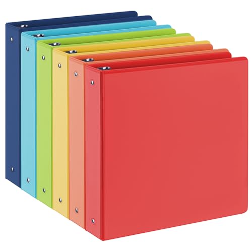 SUIN 1.5-Inch 3-Ring Binders with 2 Interior Pockets Premium Clear View Presentation Binder Holds 325 Sheets Letter Size Office School Home 6 Pack