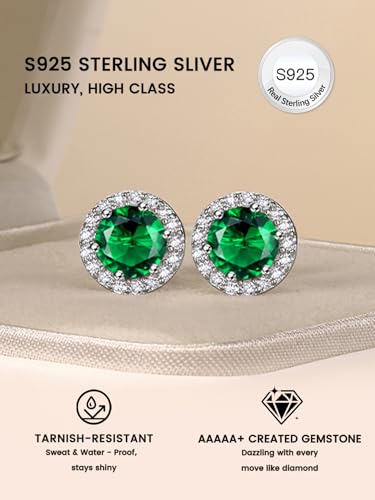 Boucles d'oreilles argent 925 avec pierre de naissance zircon, cadeau idéal - 5