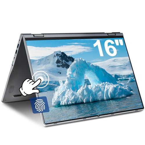 jumper Laptop 16 Zoll, Touchscreen Laptop 16GB DDR5 640GB Storage, Fingerabdruckleser, 4-Core, Tastatur mit Hintergrundbeleuchtung, WiFi 6, BT5.2, 53.2WH, für Studenten Business