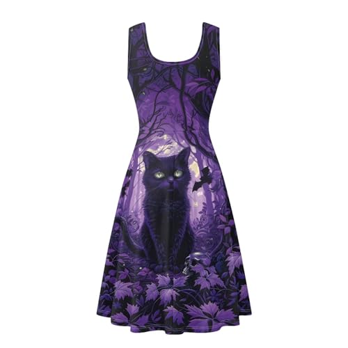 Image of Dreaweet Casual Sleeveless Dresses for Women Girls, Round Neck Tank Dresses with Pockets Summer Sundress Size XS-4XL