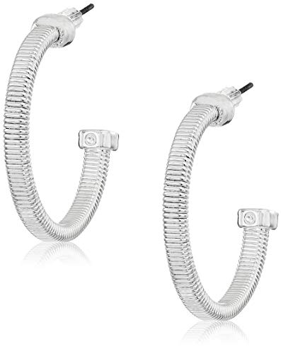 Napier Silver Tone C Hoop Earring