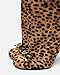 XBKXMK Women's Bow Knee High Boots for Women Round Toe Stiletto Heel Tall Boots Fashion Slip on Wide Calf Long Booties Leopard