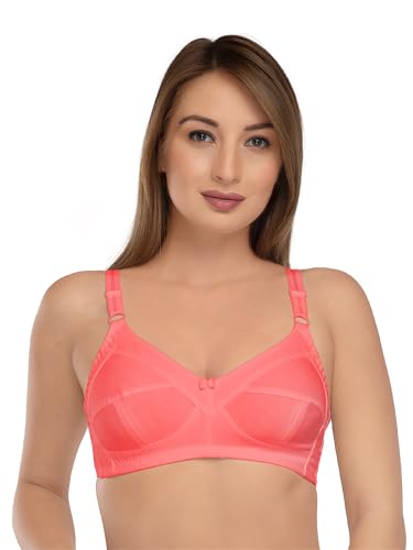 Image of DAISY DEE Women's Cotton Brassiere Non-Padded Wirefree Seamed Full Coverage Comfort-fit Cut and Sew, with Broader Band Regular /Dress /Saree Bra - NSHPU