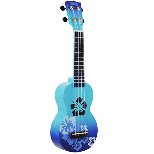 Mahalo Designer Series Ukulélé soprano 346 mm avec motif de fleurs hawaïennes pour droitier Bleu éclaté avec sac de… - Les Beatles, Paul McCartney, John Lennon, RIngo Starr, George Harrison Mahalo Designer Series Ukulélé soprano 346 mm avec motif de fleurs hawaïennes pour droitier Bleu éclaté avec sac de… – Image 3