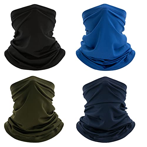 4 Pack Neck Gaiter Breathable Bandana Mask For Outdoor Protection,Washable Reusable Cooling Gator Mask Face Scarf Cover Protect From Dust Sun For Men Women Fishing Cycling Running Gaitor,Solid Color #TOP16