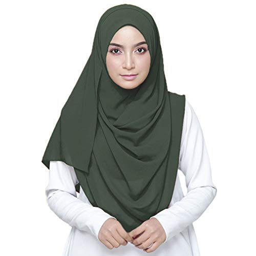 Image of LMVERNA Solid Color Bubble Chiffon Scarf for Women Fashion Soft Hijab Long Scarf Wrap Scarves