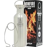 ヴァストランド VASTLAND 焚き火 ステンレスボトル 直火 キャンプ 湯たんぽ ボトル用ハンガー付き シルバー 1000ml