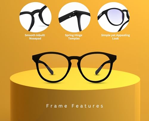 Image of EFERMONE Blue Ray Cut Light Filter Computer Glasses With Antiglare For Eye Protection (Zero Power,Blue Coated)