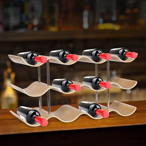 Soporte para botellas de madera de 3 niveles para 12 botellas miniatura 5