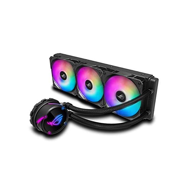 ASUS ROG STRIX LC 360 RGB - Sistema de refrigeración líquida de CPU, AURA Sync RGB, tubo de goma reforzado de 38 cm, ventiladores ROG RGB optimizados