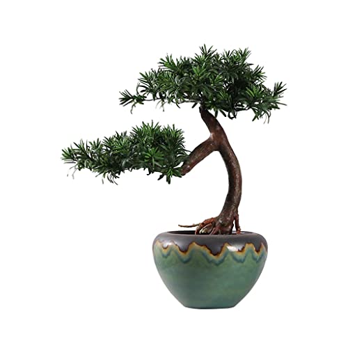 Plante verte artificielle ZXQUEGF pour salon et bureau avec pot céramique élégant