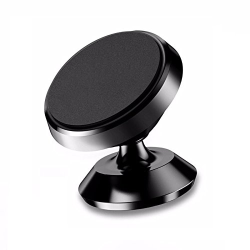 TECKOID Ultra-Compact 360° Universal Magnetic Car Phone Holder Dashboard Mobile Mount Stand (Luxury Full Metal Rotating Smartphone Vehicle Car Cradle Bracket for iPhone, Samsung, HTC etc - Black)