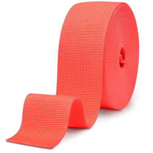 Image of CooBigo 12 Yards Webbing 1 inch & 1.5 inch & 2 inch Polypropylene Webbing Strap 1 Inch 1.5 Inch 2 Inch Wide Webbing Strapping for Bags /Lawn Chair /Pool Solar Cover DIY Crafting