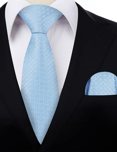 Image of Alizeal Mens Vintage Solid Plaid Tie with Pocket Square 3.15inches Necktie Set