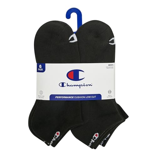 Champion Men's 6-pack Low Cut Athletic Socks With Moisture-wicking, Breathable Stretch (Size 6-12)2