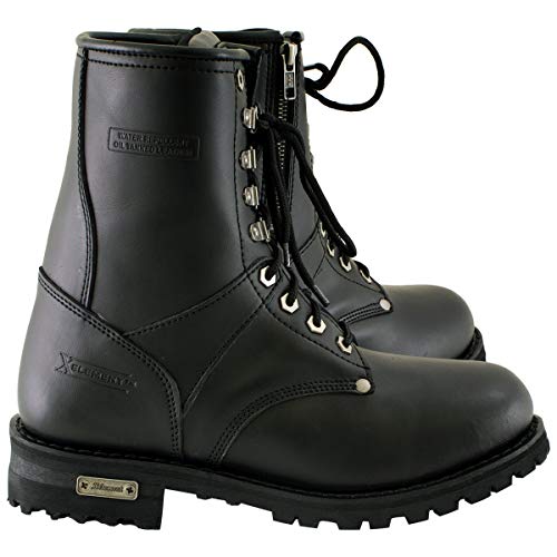 Xelement 1446 Men's 'Vigilant' Black Leather Logger Boots with Inside Zipper2