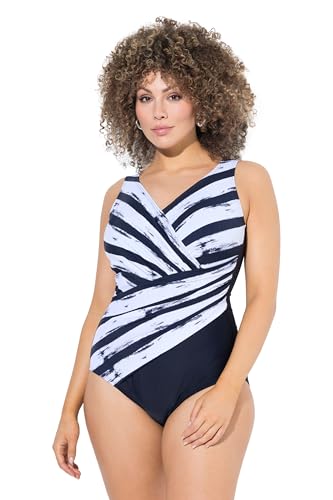 Maillot de bain grandes tailles drapé et rayures pour sublimer la silhouette
