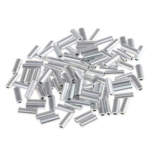 5x100pcs Single Aluminum Fishing Crimp Sleeves Tube Wire Leader Sleeve 1.0mm-image-34
