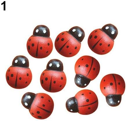 andy cool100 Pcs Mini 3D Plastic Ladybird Wall Stickers Home Decor Kids Toys DIY Ladybug Red Durable and Useful