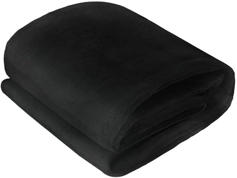 Mosquito Net Cloth Fabric, DIY Insect Pest Barrier Mesh Nets for Porch/Outdoor/Bed/Wedding, Black 60x120in