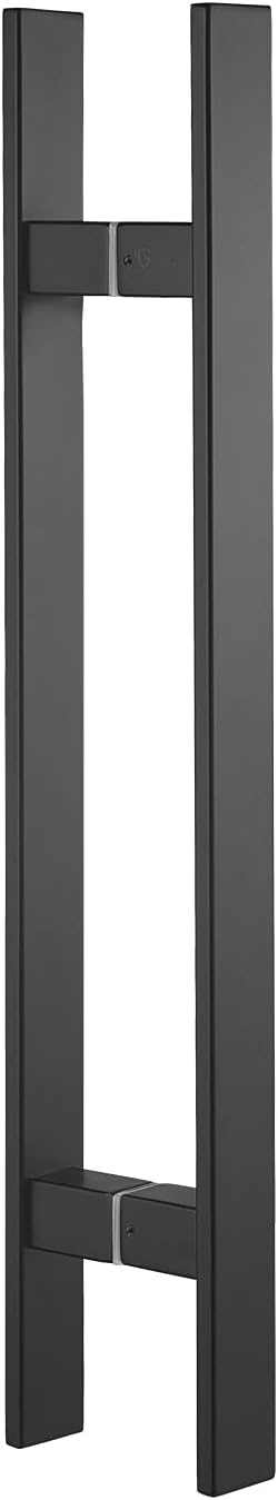 TOGU TG-6018 36 inches Solid Standoffs Heavy-Duty Commercial Grade-304 Stainless Steel Push Pull Door Handle/Barn Door Pull Handle/Glass Pulls, Matte Black Finish 36 inches Length/1.58X0.39inches (FrontXSide)