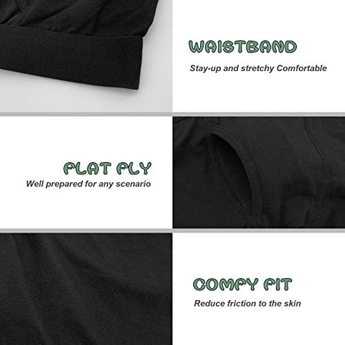 Boys Cotton Boxer Briefs Underwear Mesh Performance Sport Boxer Briefs For Big Boy With Fly 5 Pack Black 10-12 #TOP2